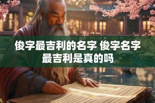 俊字最吉利的名字 俊字名字最吉利是真的吗