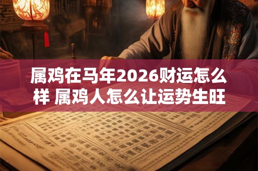 属鸡在马年2026财运怎么样 属鸡人怎么让运势生旺