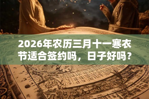 2026年农历三月十一寒衣节适合签约吗，日子好吗？