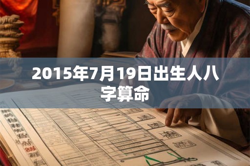 2015年7月19日出生人八字算命