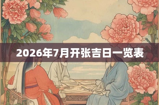 2026年7月开张吉日一览表 2026年7月开张吉日一览表