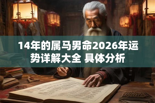 14年的属马男命2026年运势详解大全 具体分析 14年的属马男命2026年运势详解大全 具体分析