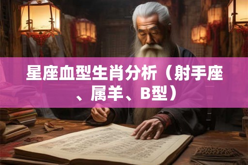 星座血型生肖分析(射手座、属羊、B型) 星座血型生肖分析(射手座、属羊、B型)