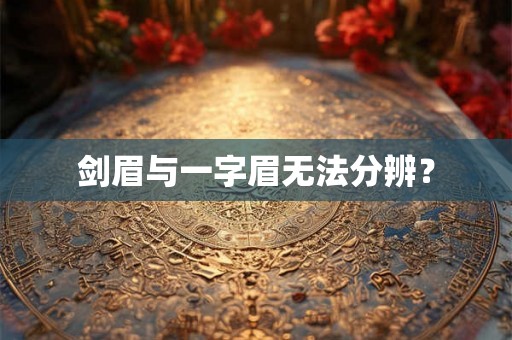 剑眉与一字眉无法分辨？