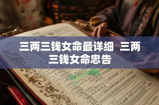 三两三钱女命最详细  三两三钱女命忠告