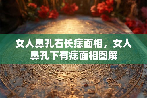 女人鼻孔右长痣面相，女人鼻孔下有痣面相图解