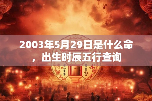 2003年5月29日是什么命，出生时辰五行查询
