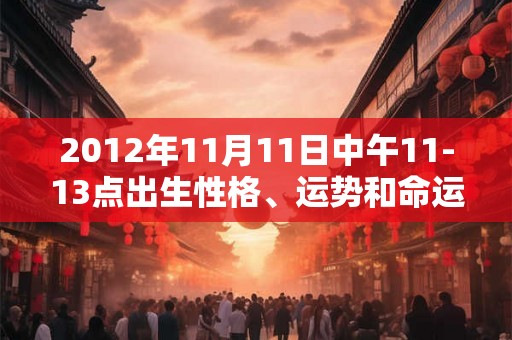 2012年11月11日中午11-13点出生性格、运势和命运
