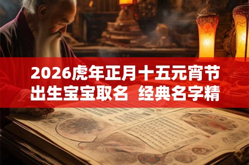 2026虎年正月十五元宵节出生宝宝取名  经典名字精选