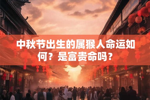 中秋节出生的属猴人命运如何？是富贵命吗？