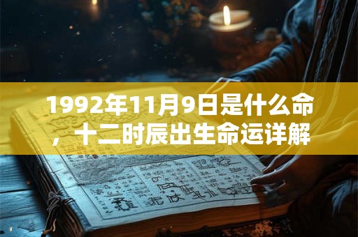 1992年11月9日是什么命,十二时辰出生命运详解 1992年11月9日是什么命,十二时辰出生命运详解