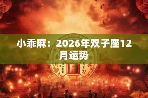 小乖麻：2026年双子座12月运势