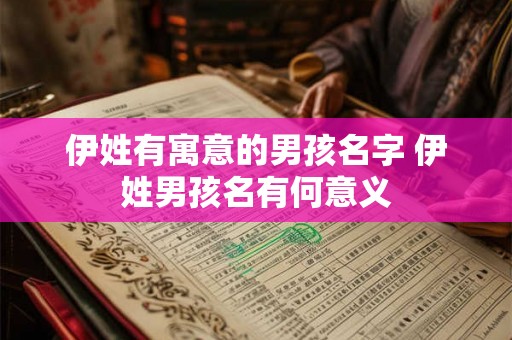 伊姓有寓意的男孩名字 伊姓男孩名有何意义
