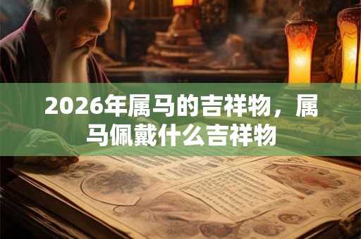 2026年属马的吉祥物，属马佩戴什么吉祥物