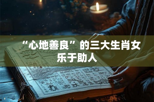“心地善良”的三大生肖女乐于助人