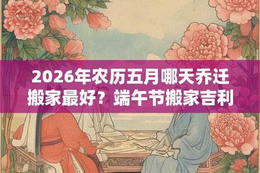 2026年农历五月哪天乔迁搬家最好？端午节搬家吉利吗？