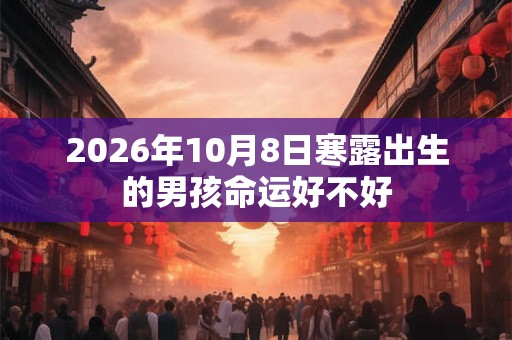 2026年10月8日寒露出生的男孩命运好不好