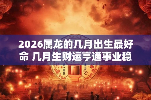 2026属龙的几月出生最好命 几月生财运亨通事业稳定？
