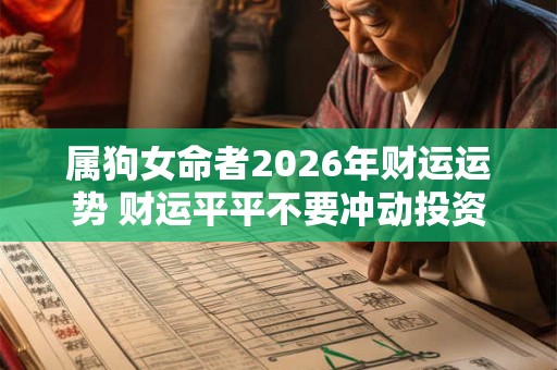 属狗女命者2026年财运运势 财运平平不要冲动投资