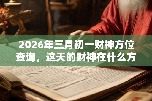 2026年三月初一财神方位查询，这天的财神在什么方向？