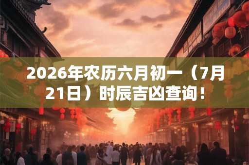 2026年农历六月初一（7月21日）时辰吉凶查询！