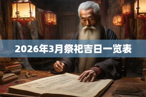2026年3月祭祀吉日一览表 2026年3月祭祀吉日一览表