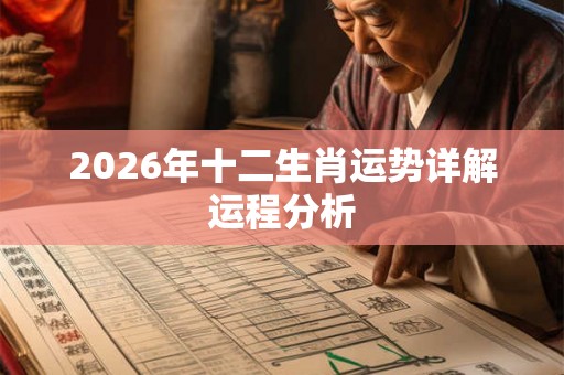 2026年十二生肖运势详解运程分析