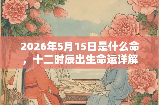 2026年5月15日是什么命，十二时辰出生命运详解