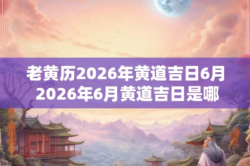 老黄历2026年黄道吉日6月 2026年6月黄道吉日是哪天
