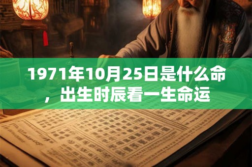 1971年10月25日是什么命，出生时辰看一生命运