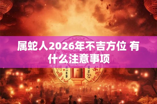 属蛇人2026年不吉方位 有什么注意事项