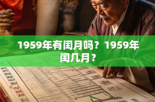 1959年有闰月吗?1959年闰几月? 1959年有闰月吗?1959年闰几月?