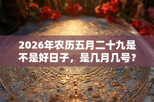 2026年农历五月二十九是不是好日子，是几月几号？