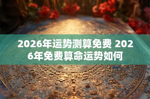 2026年运势测算免费 2026年免费算命运势如何