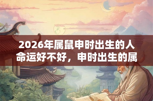 2026年属鼠申时出生的人命运好不好，申时出生的属鼠人什么命？