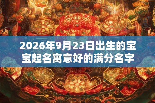 2026年9月23日出生的宝宝起名寓意好的满分名字 2026年9月23日出生的宝宝起名寓意好的满分名字
