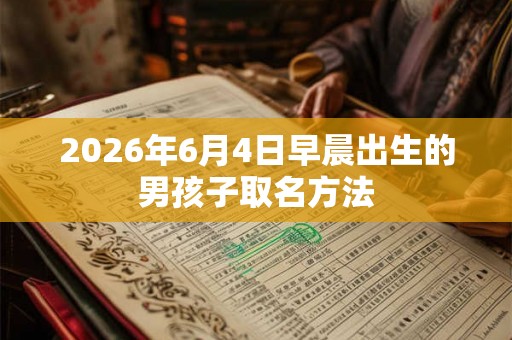 2026年6月4日早晨出生的男孩子取名方法