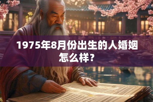 1975年8月份出生的人婚姻怎么样？