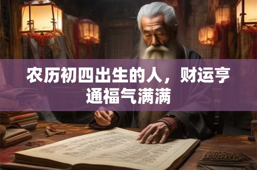 农历初四出生的人，财运亨通福气满满