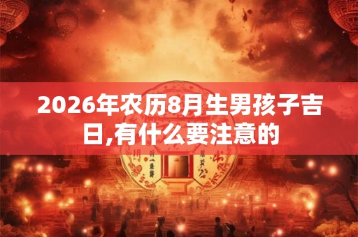 2026年农历8月生男孩子吉日,有什么要注意的