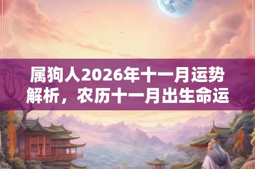 属狗人2026年十一月运势解析,农历十一月出生命运如何? 属狗人2026年十一月运势解析,农历十一月出生命运如何?