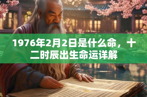 1976年2月2日是什么命，十二时辰出生命运详解
