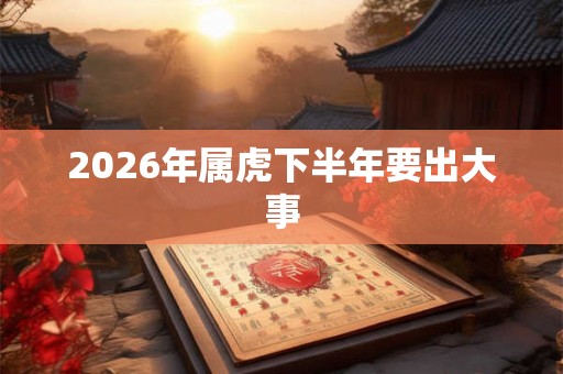 2026年属虎下半年要出大事