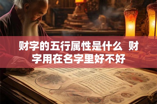 财字的五行属性是什么  财字用在名字里好不好