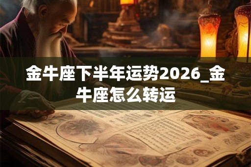 金牛座下半年运势2026_金牛座怎么转运 金牛座下半年运势2026_金牛座怎么转运