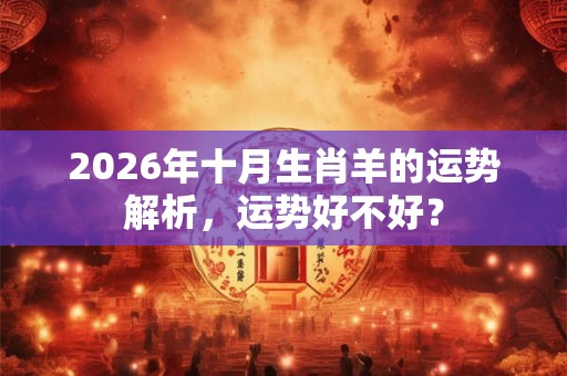 2026年十月生肖羊的运势解析，运势好不好？