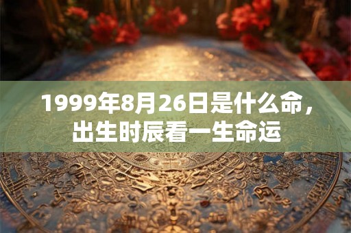 1999年8月26日是什么命，出生时辰看一生命运