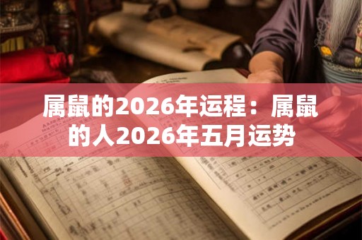 属鼠的2026年运程：属鼠的人2026年五月运势