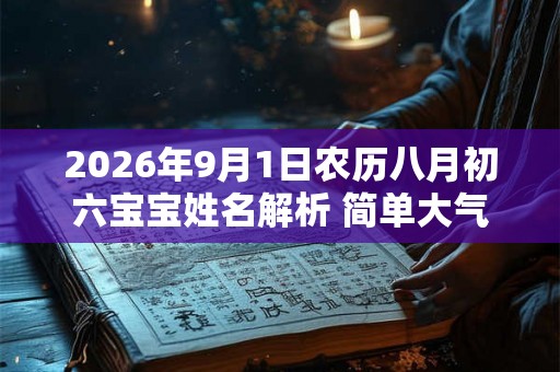 2026年9月1日农历八月初六宝宝姓名解析 简单大气婴儿学名