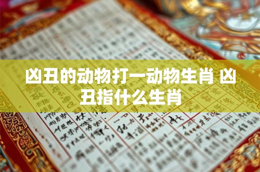 凶丑的动物打一动物生肖 凶丑指什么生肖